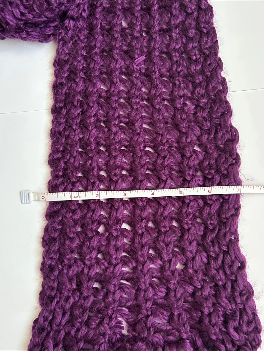Plum Knit Fringe Scarf - Women
